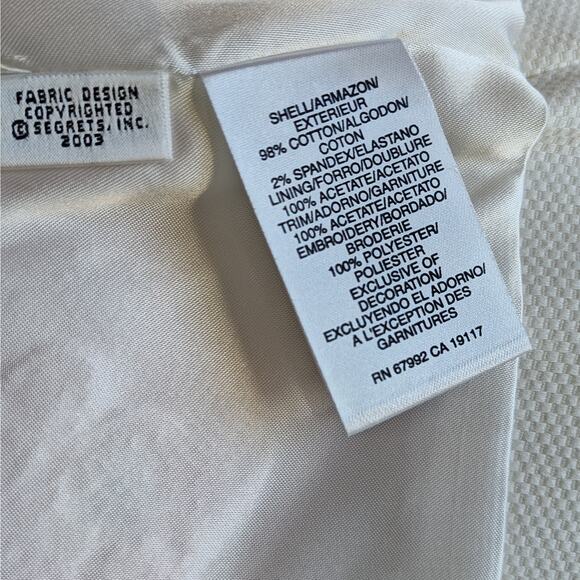 Sigrid Olsen Sport White Floral Embroidered Hook Eye Closure Jacket Sz 10 Lined - Picture 10 of 11